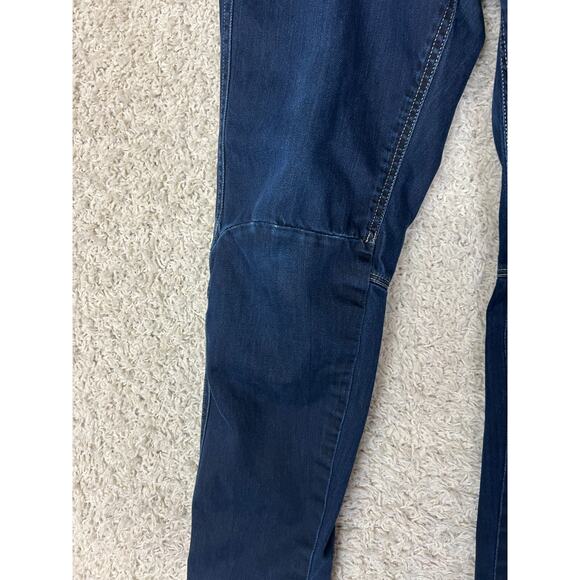 G-Star Raw Jeans Mens 32x32 Blue Distressed Biker Moto Dark Wash Button Fly - Picture 5 of 14